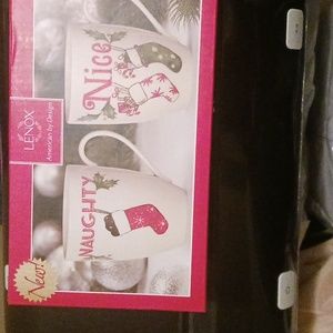 Lenox 2 pc Naughty & Nice mug set boxed